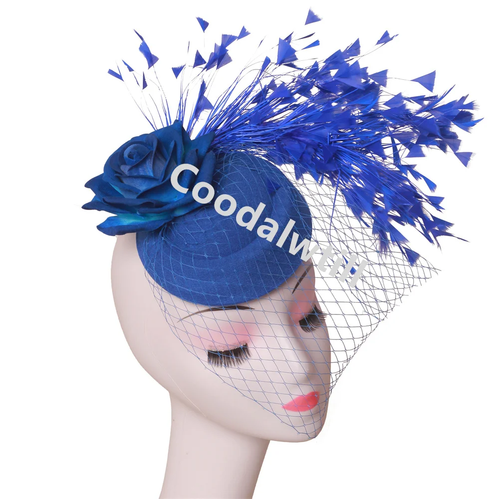 Veils Flower Fascinator Hat Hair Clip Ladies Kentucky Derby Ascot Festival Costume Party Show girl Headwear Women Pillbox Cap