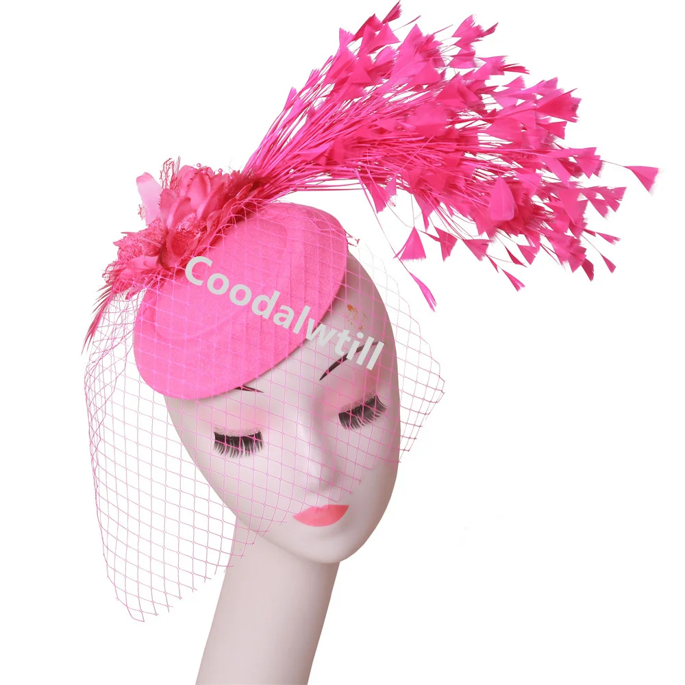 Veils Flower Fascinator Hat Hair Clip Ladies Kentucky Derby Ascot Festival Costume Party Show girl Headwear Women Pillbox Cap