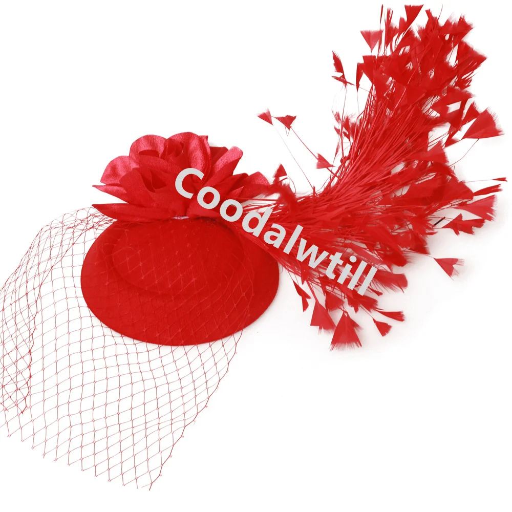 Veils Flower Fascinator Hat Hair Clip Ladies Kentucky Derby Ascot Festival Costume Party Show girl Headwear Women Pillbox Cap