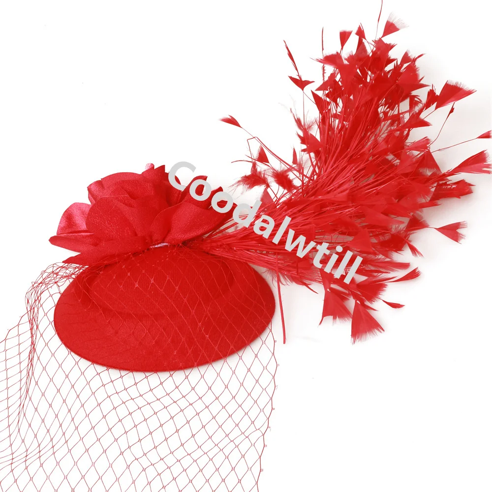 Veils Flower Fascinator Hat Hair Clip Ladies Kentucky Derby Ascot Festival Costume Party Show girl Headwear Women Pillbox Cap