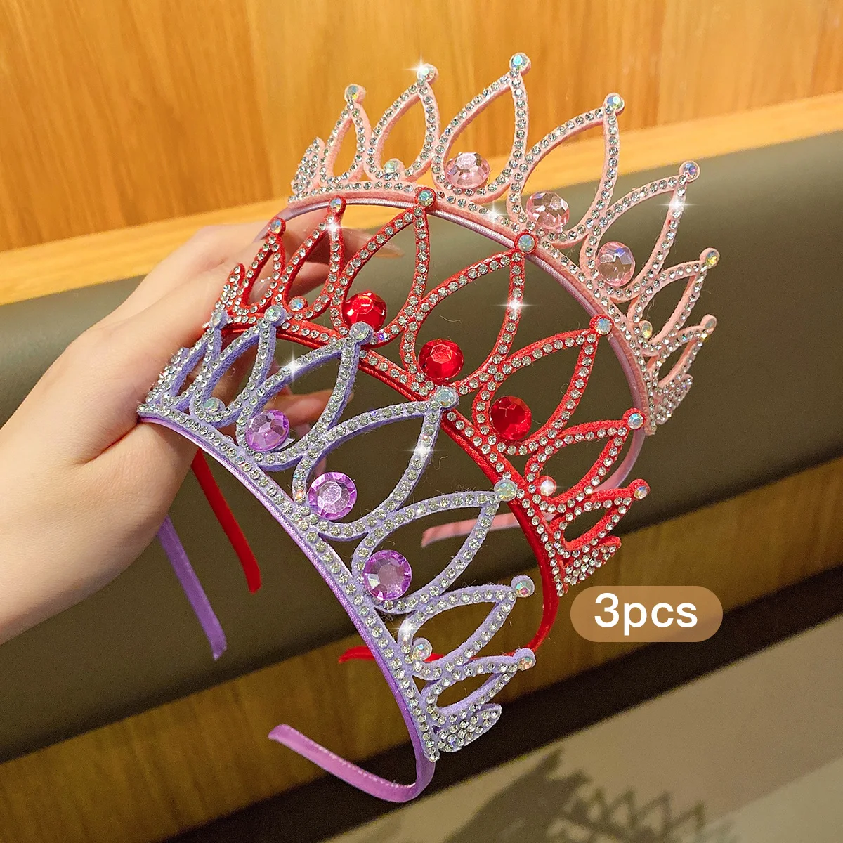 3 crown headbands with fashionable temperament. Crown hair clips suitable for daily use as hair accessories