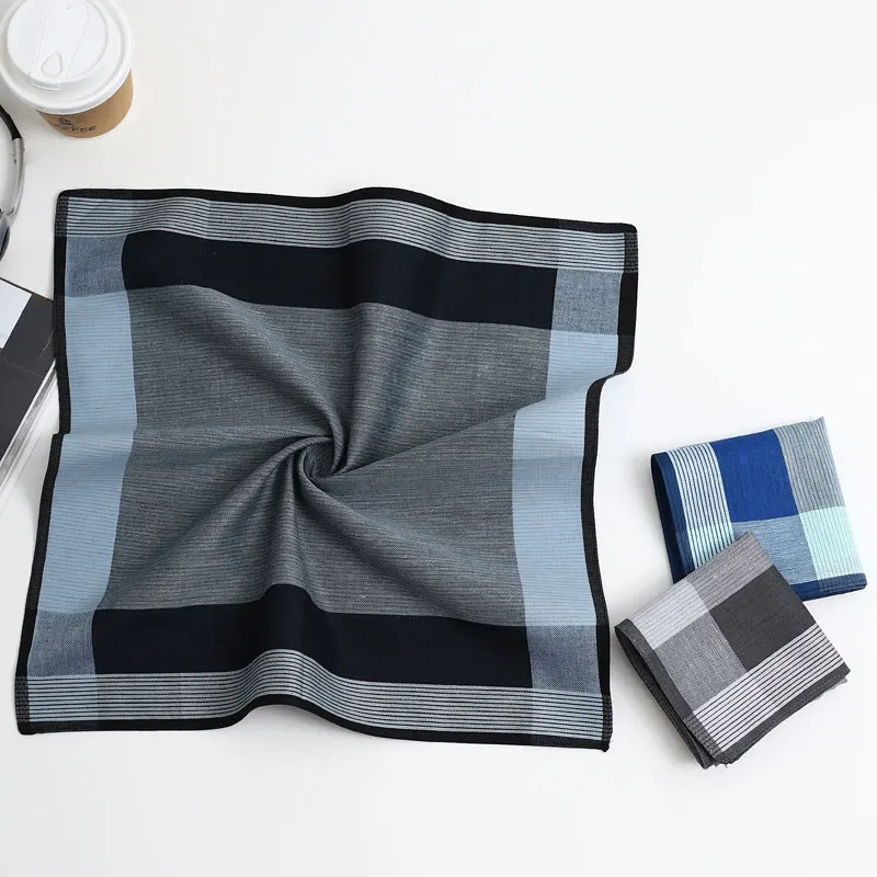 3 Packs of Men's Handkerchiefs, Cotton Yarn-Dyed Plaid Handkerchiefs, Soft and Comfortable Sweat-Wiping Handkerchiefs, Gentleman Flap Pocket Pants Squares, Groom's Gifts, Great Gifts, Wedding Supplies