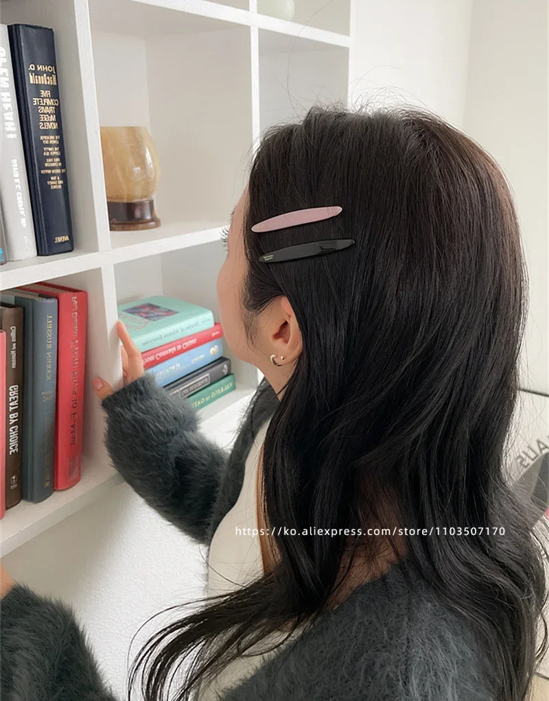 South Korean France Little Willow Leaf Hair Clip French Simple and Elegant Style Side Clip Bang Hairpin One Line Hair Clip