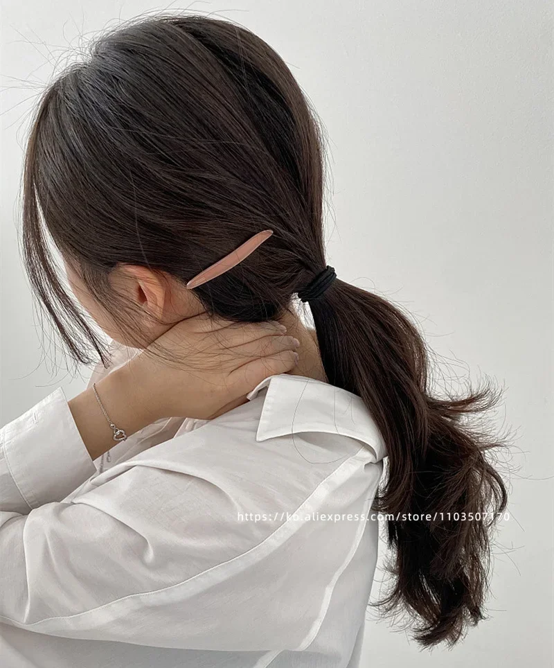 South Korean France Little Willow Leaf Hair Clip French Simple and Elegant Style Side Clip Bang Hairpin One Line Hair Clip