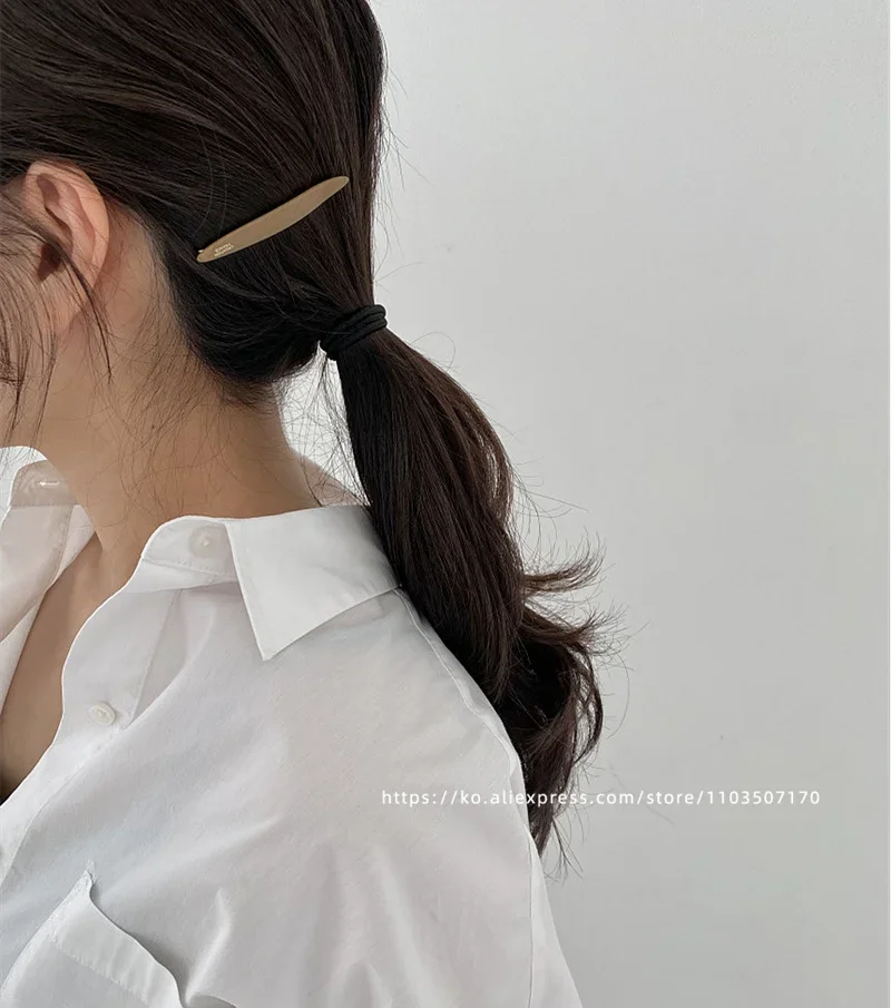 South Korean France Little Willow Leaf Hair Clip French Simple and Elegant Style Side Clip Bang Hairpin One Line Hair Clip