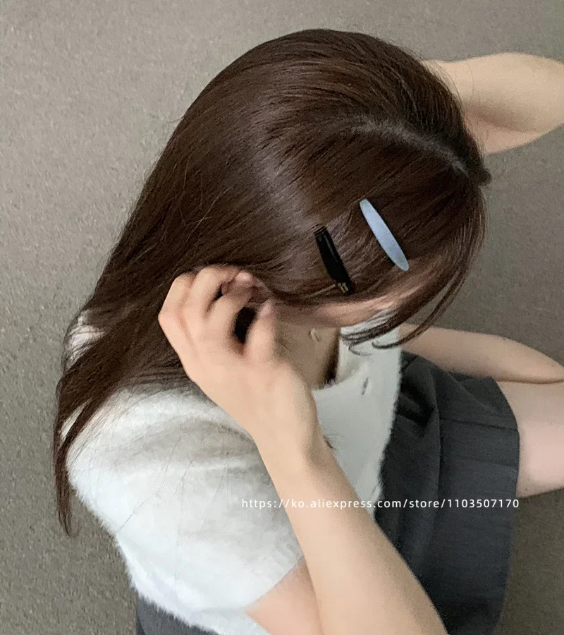 South Korean France Little Willow Leaf Hair Clip French Simple and Elegant Style Side Clip Bang Hairpin One Line Hair Clip