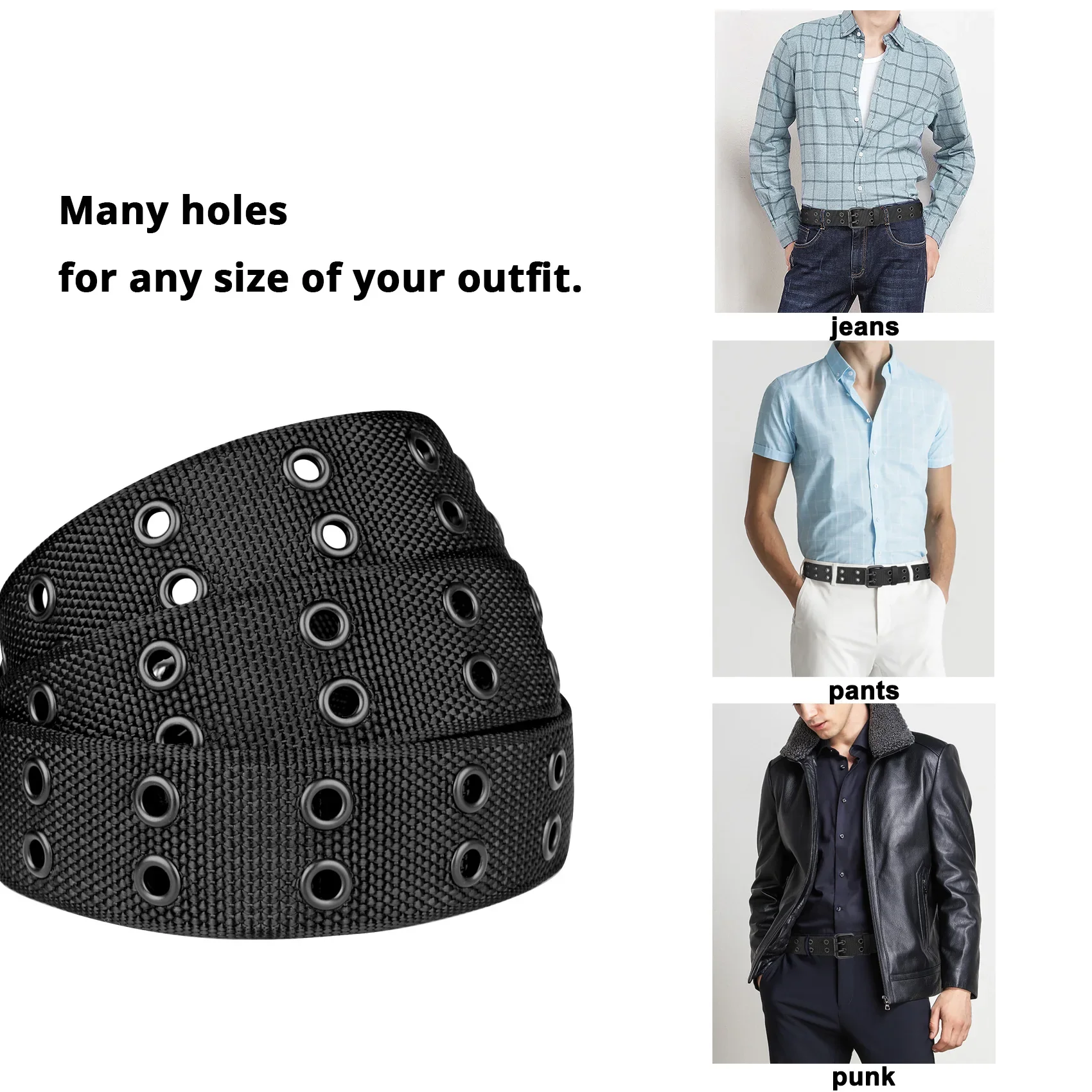 New Men Breathable Nylon Fabric Belt outdoor sport Belt Pin Buckle Trousers Jeans Belt