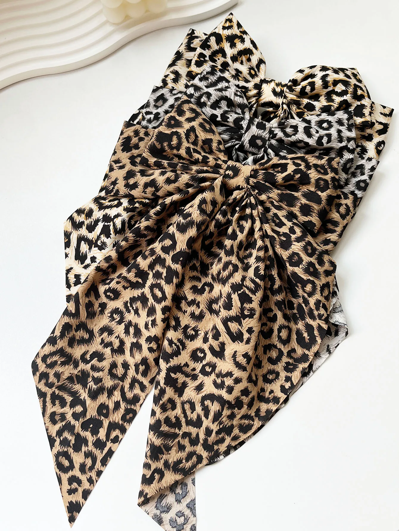 1/3 Pcs Fashion Leopard Zebra Oversized Bow Ribbon Barrettes Hair Clips For Women Girls Party Hair Accessories