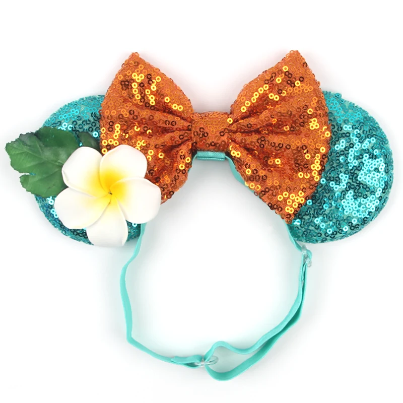 3.3"Cute Cartoon Mouse Ear Elastic Headbands Fashion Glitter Adjusted Hairband Baby DIY Hair Accessories Festival Trip Party