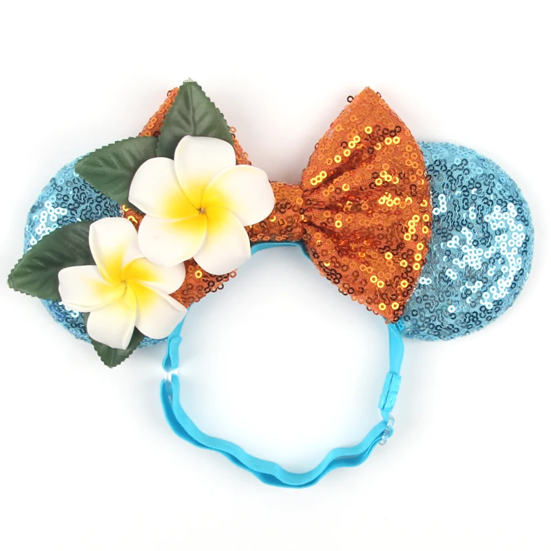 3.3"Cute Cartoon Mouse Ear Elastic Headbands Fashion Glitter Adjusted Hairband Baby DIY Hair Accessories Festival Trip Party