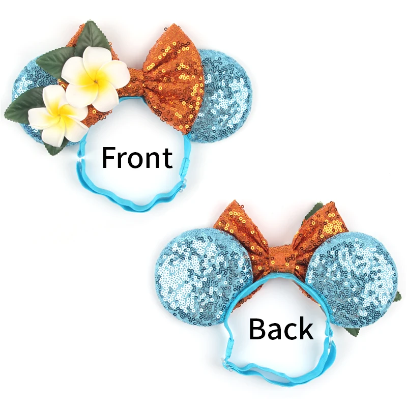 3.3"Cute Cartoon Mouse Ear Elastic Headbands Fashion Glitter Adjusted Hairband Baby DIY Hair Accessories Festival Trip Party