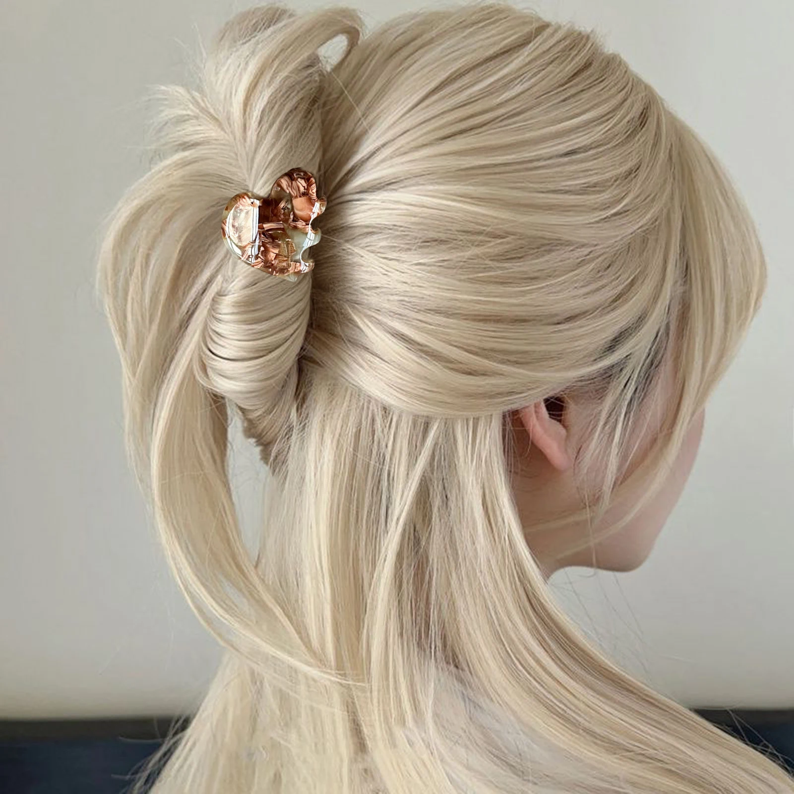 Small Hair Claw Acetate Hair Crabs For Girls Cute Heart Shaped Hair Clips Children Women Causal Hairpin Hair Accessories