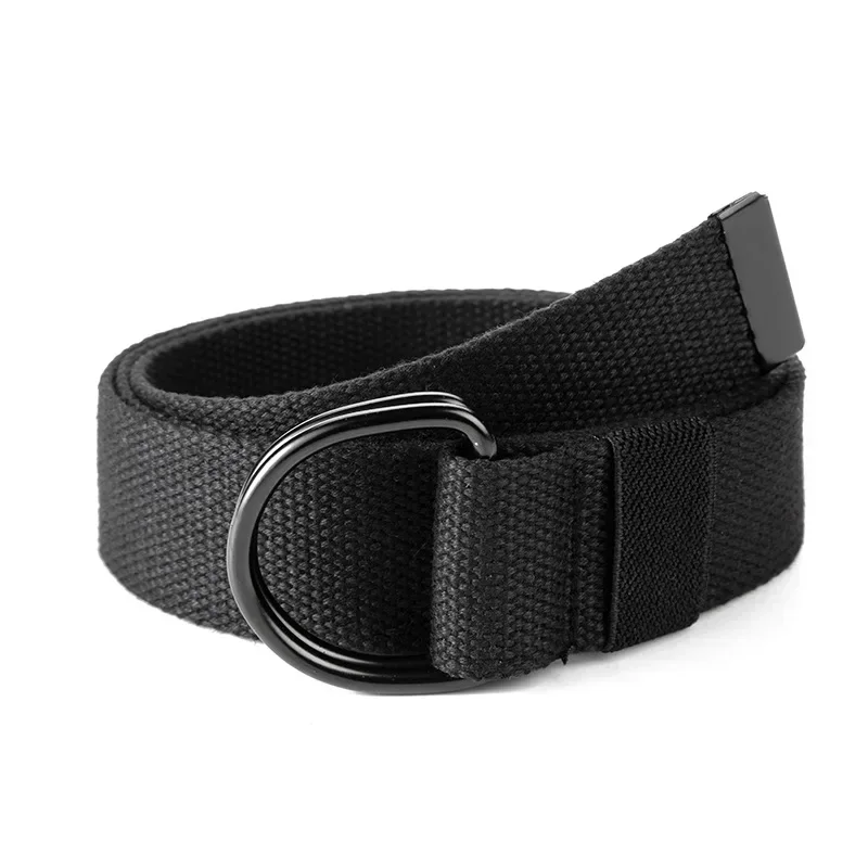 Tactical Canvas Men Belt High Quality Unisex Double D-Ring Buckle Waistband Casual Canvas Female Belt Fabric For Jeans