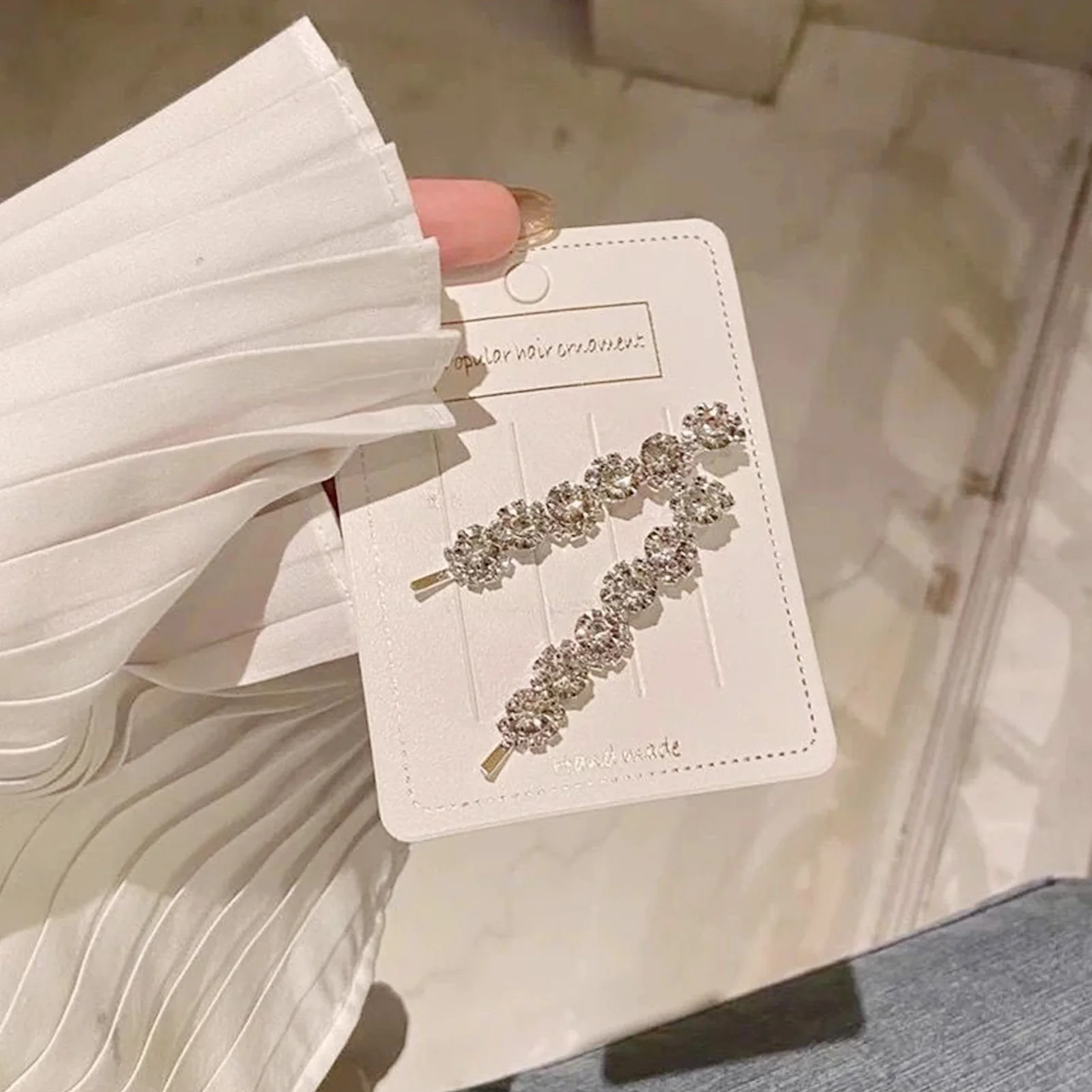 Shiny Rhinestone Barrettes Luxury Fashion Hair Clips For Women Silver Color Hairpins Girls Hairgrips Hair Jewelry Accessories
