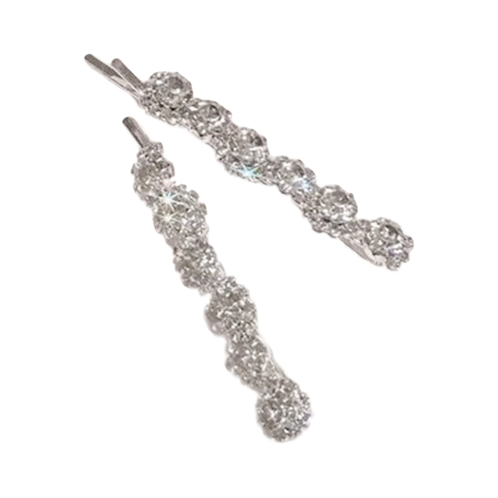 Shiny Rhinestone Barrettes Luxury Fashion Hair Clips For Women Silver Color Hairpins Girls Hairgrips Hair Jewelry Accessories