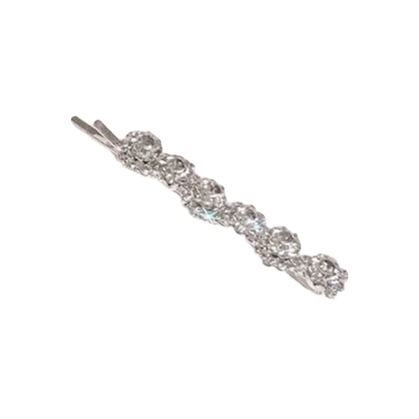 Shiny Rhinestone Barrettes Luxury Fashion Hair Clips For Women Silver Color Hairpins Girls Hairgrips Hair Jewelry Accessories