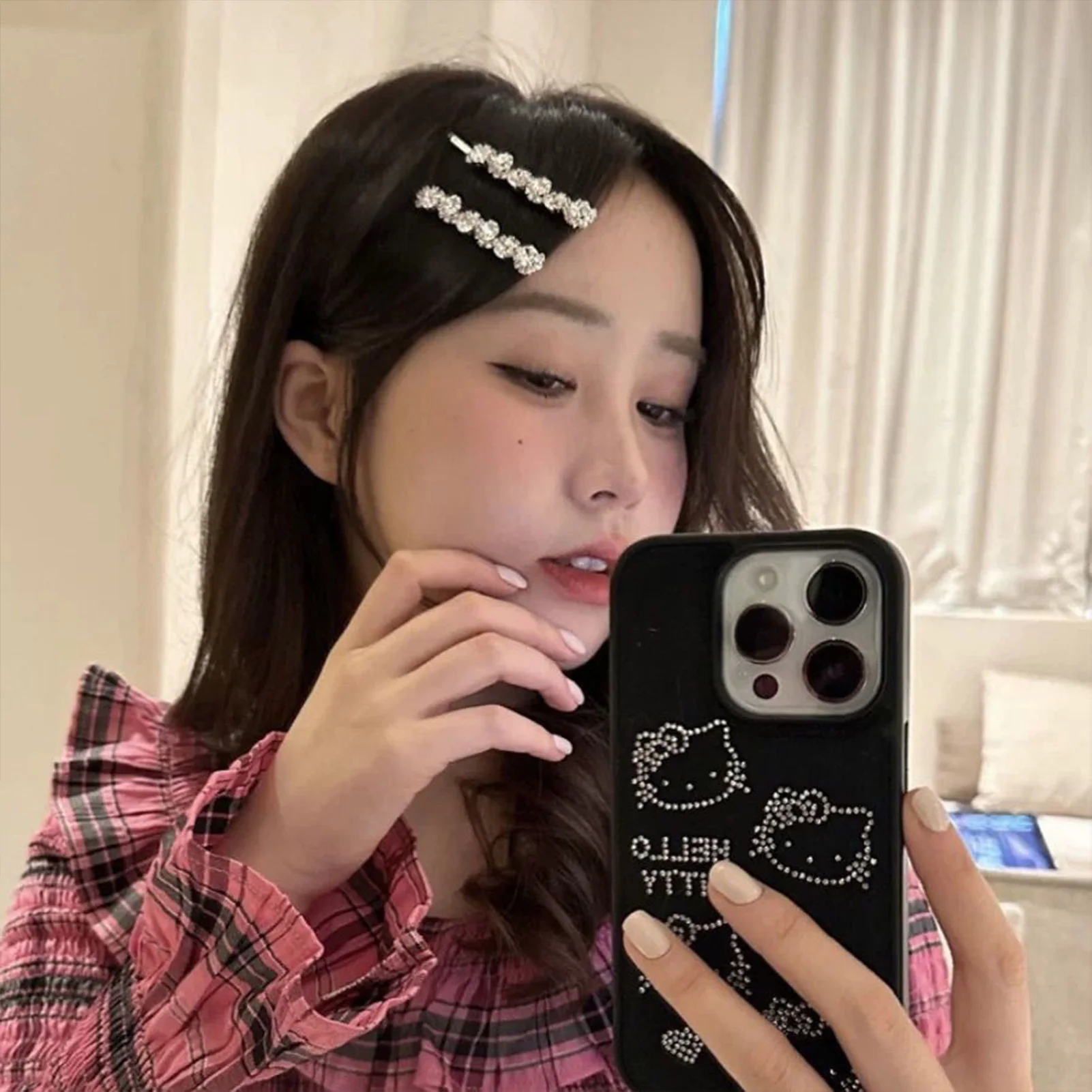 Shiny Rhinestone Barrettes Luxury Fashion Hair Clips For Women Silver Color Hairpins Girls Hairgrips Hair Jewelry Accessories