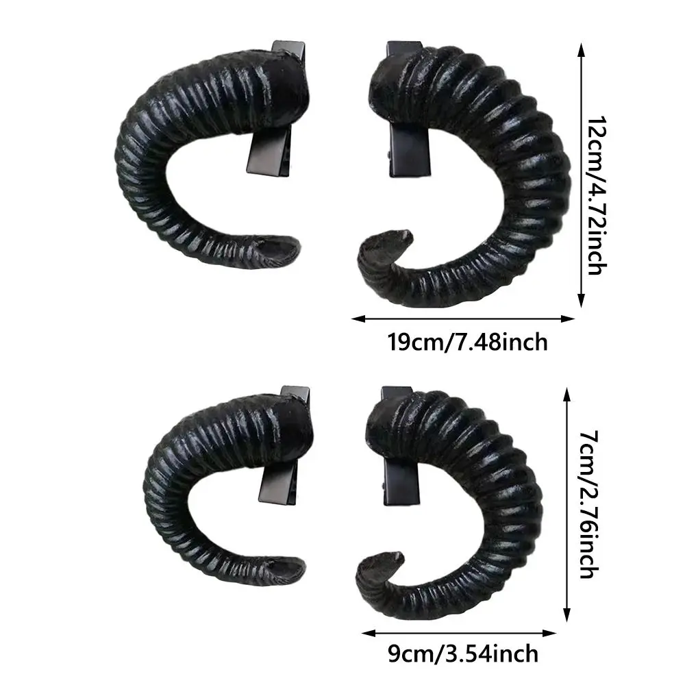 1 Pair Dark Lolita Headband Ram Horns Shape Hair Accessories Devil Horn Headband Photography Prop Black Gothic Style
