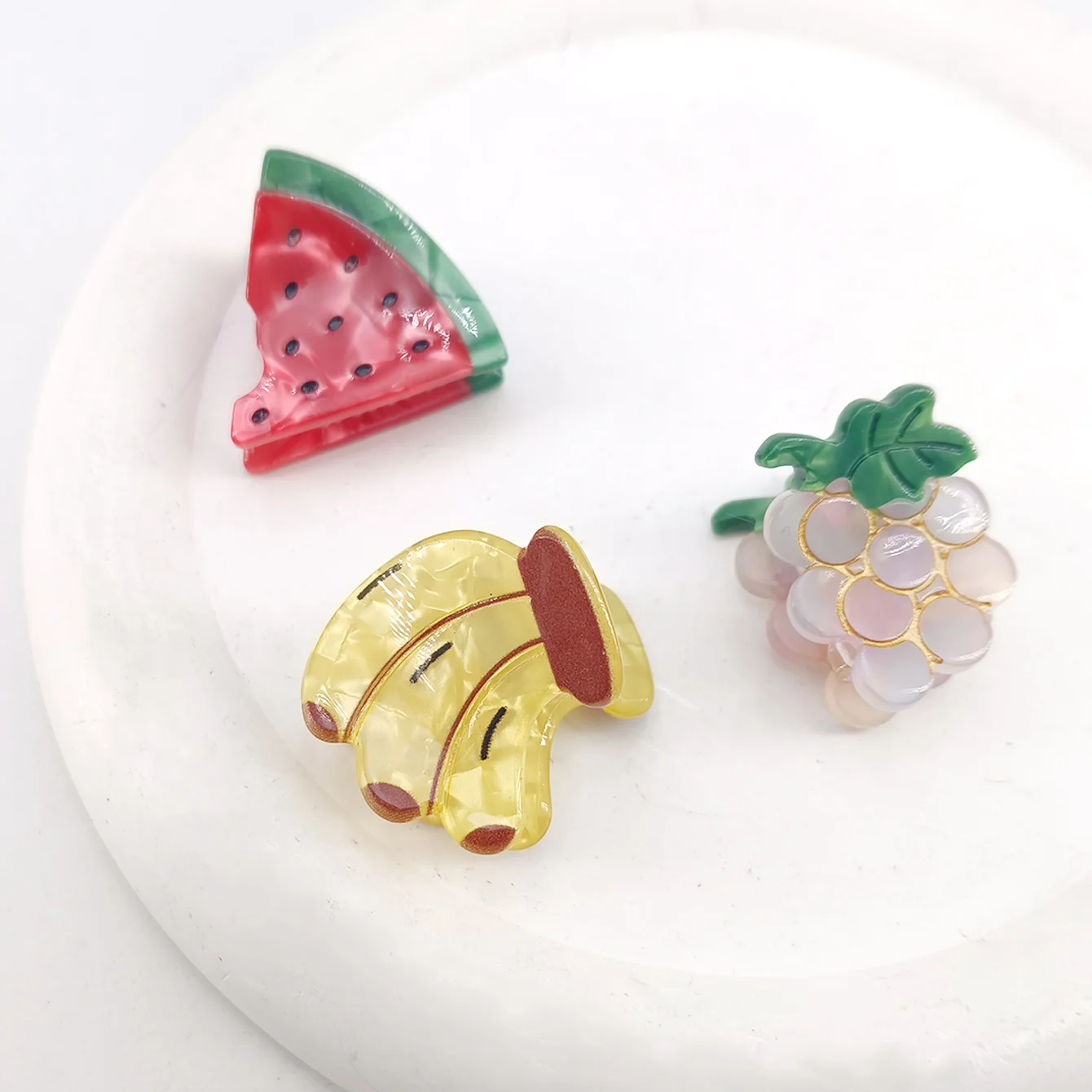 1/2/4 PCS Fruit Acetate Hairpin Cute Little Grab Strawberry Lemon Cherry Grape Bangs Broken Hairpin Top Clip Hair Accessories