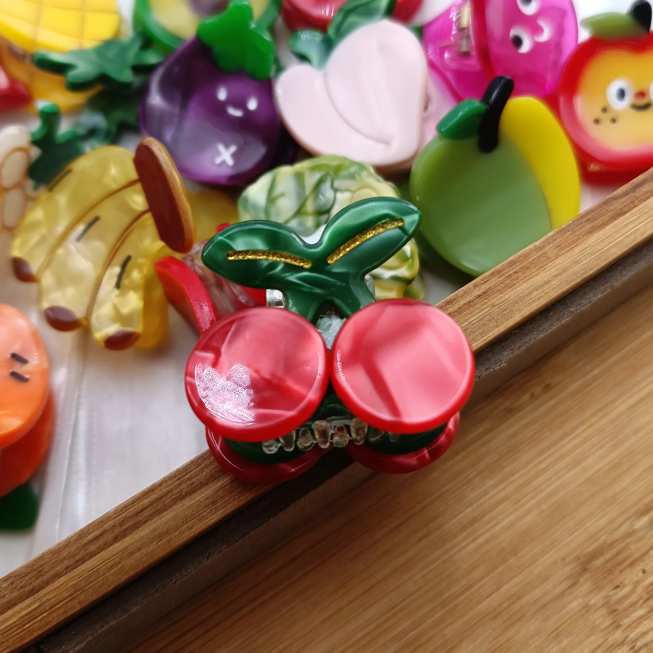 1/2/4 PCS Fruit Acetate Hairpin Cute Little Grab Strawberry Lemon Cherry Grape Bangs Broken Hairpin Top Clip Hair Accessories