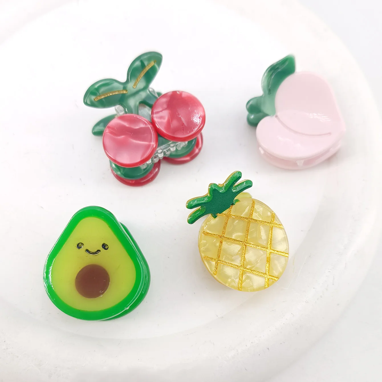 1/2/4 PCS Fruit Acetate Hairpin Cute Little Grab Strawberry Lemon Cherry Grape Bangs Broken Hairpin Top Clip Hair Accessories