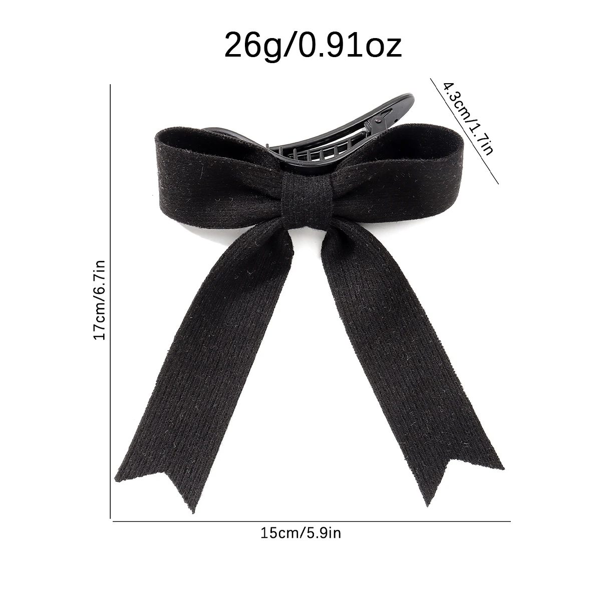1pc Autumn and Winter Simple Woolen Knit Dovetail Bow Streamer Hair Claw Clip Hair Ornament is suitable for women to wear
