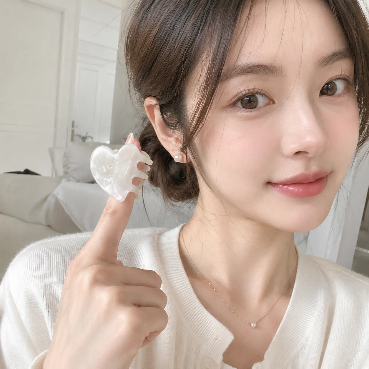 Acetate Mini Heart Hair Claw Clip for Women Korean Tortoiseshell Small Non Slip Jaw Clip Cute Half Up Hair Accessories for Girls