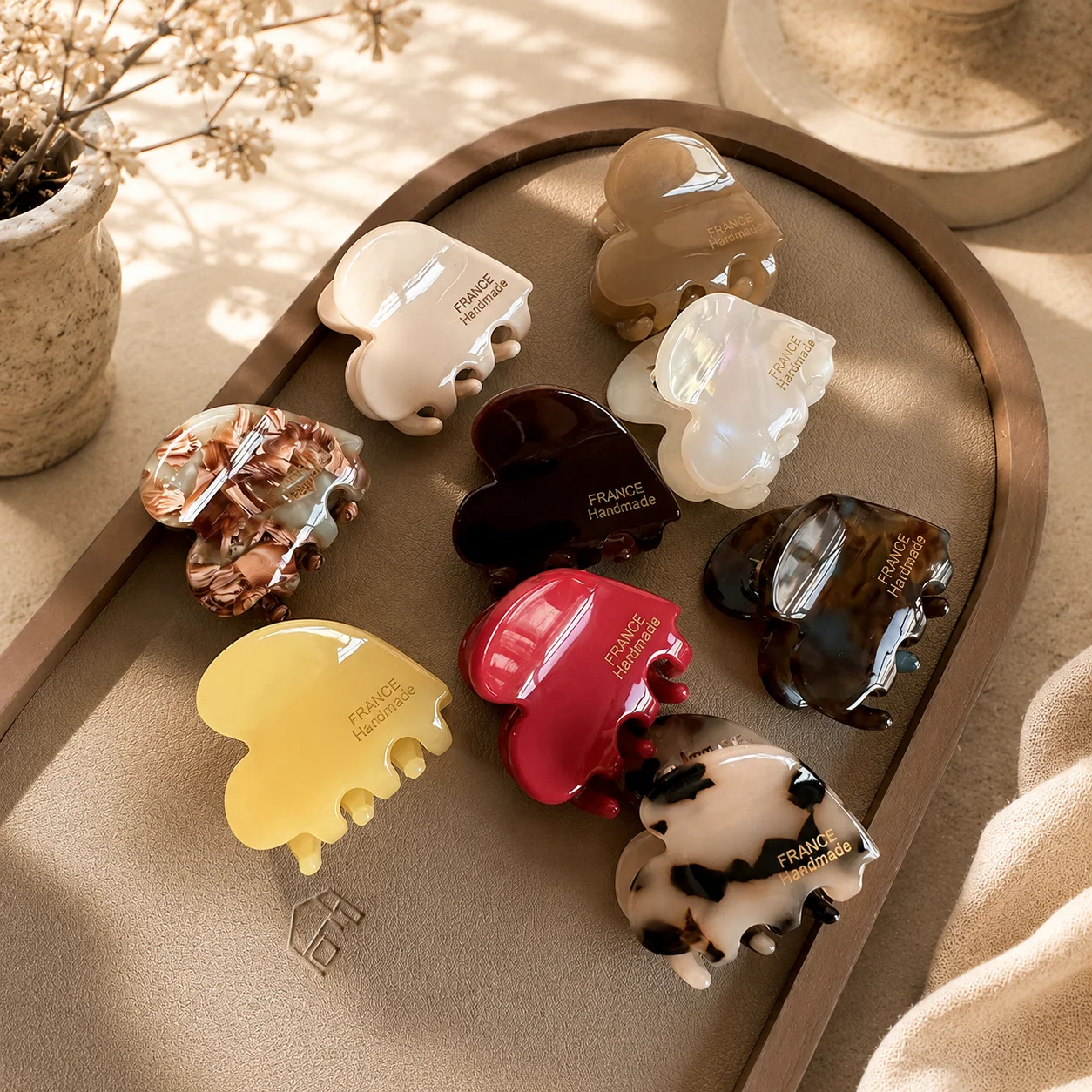 Acetate Mini Heart Hair Claw Clip for Women Korean Tortoiseshell Small Non Slip Jaw Clip Cute Half Up Hair Accessories for Girls