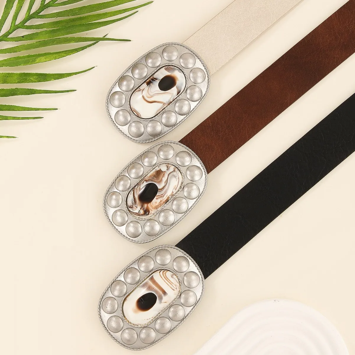 New Exaggerated Fashion Sweet Girl Belt Women's Light Luxury High End Versatile Women's Belt Needle Buckle Decorative Jeans Belt