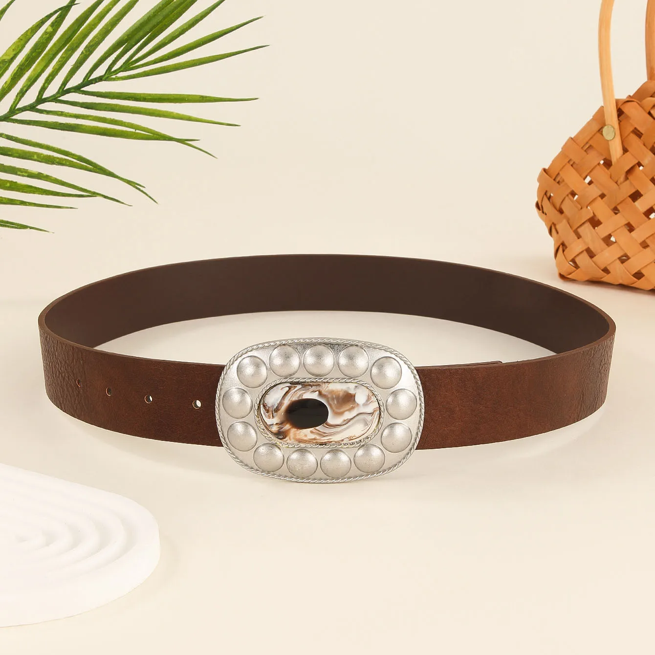 New Exaggerated Fashion Sweet Girl Belt Women's Light Luxury High End Versatile Women's Belt Needle Buckle Decorative Jeans Belt