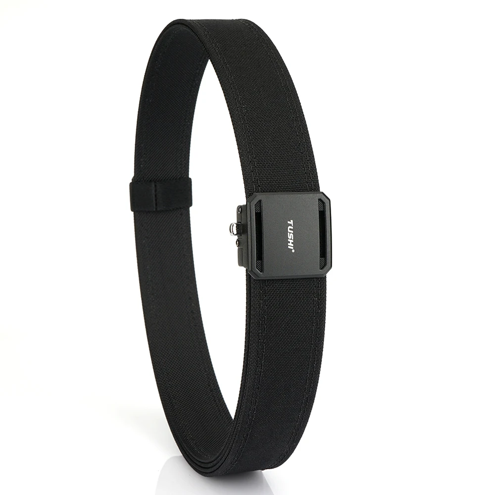 TUSHI New Hard Tactical Belt for Men Metal Automatic Buckle IPSC Gun Belt 1100D Nylon Military Belt Outdoor Sports Girdle Male