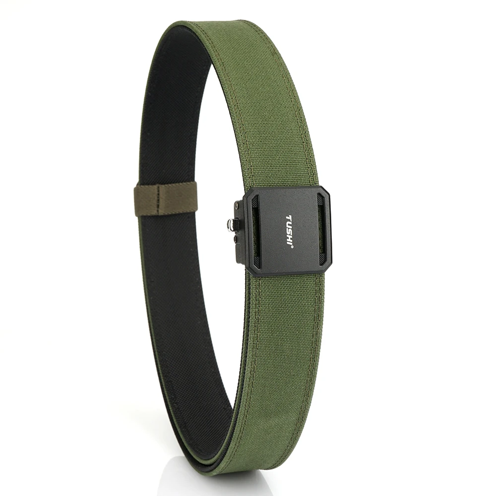 TUSHI New Hard Tactical Belt for Men Metal Automatic Buckle IPSC Gun Belt 1100D Nylon Military Belt Outdoor Sports Girdle Male