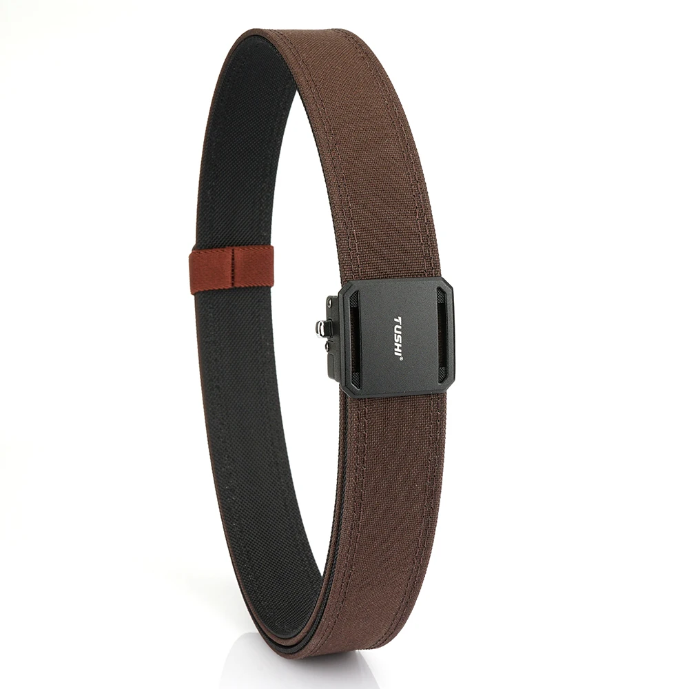 TUSHI New Hard Tactical Belt for Men Metal Automatic Buckle IPSC Gun Belt 1100D Nylon Military Belt Outdoor Sports Girdle Male