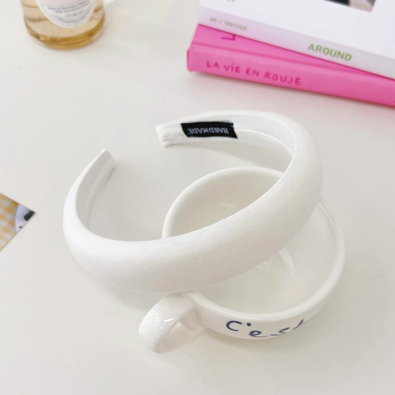 1/5pcs Macaron Color Wide Side Sponge Headband for Women Elegant Daily Wear Hairband Fashion Girl Face Wash Hair Hoop