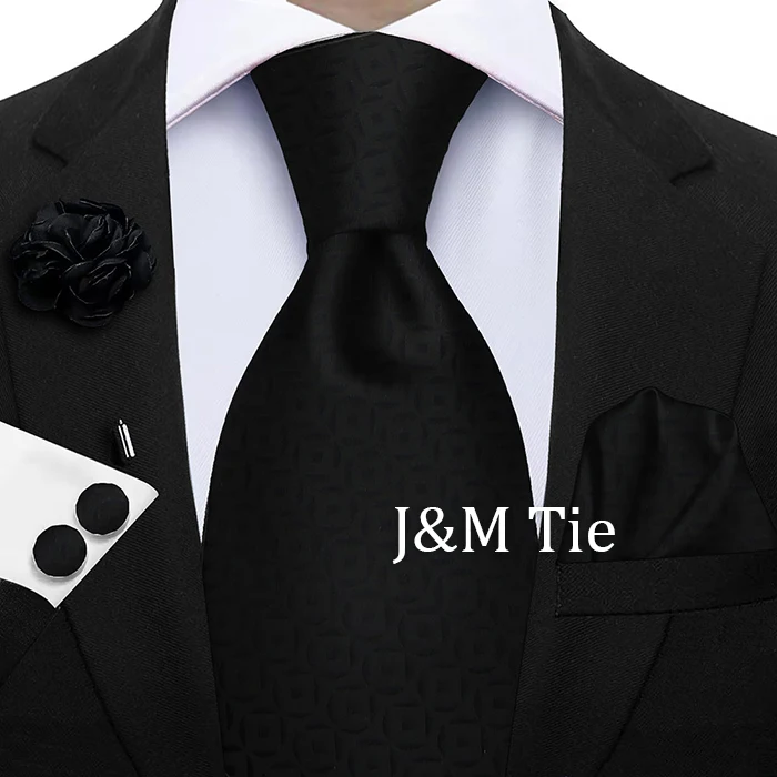 Luxury Mens Purple Yellow Grey Ties Floral Ties Plaid Striped NeckTie Pocket Square Cufflinks Brooch Set Men's Wedding Party Tie