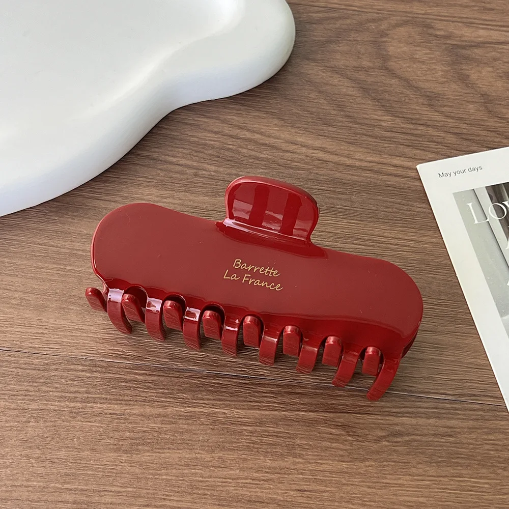 1pc Korean gold standard rectangular grip clip square retro tortoiseshell color hair clip shark clip at the back of the head