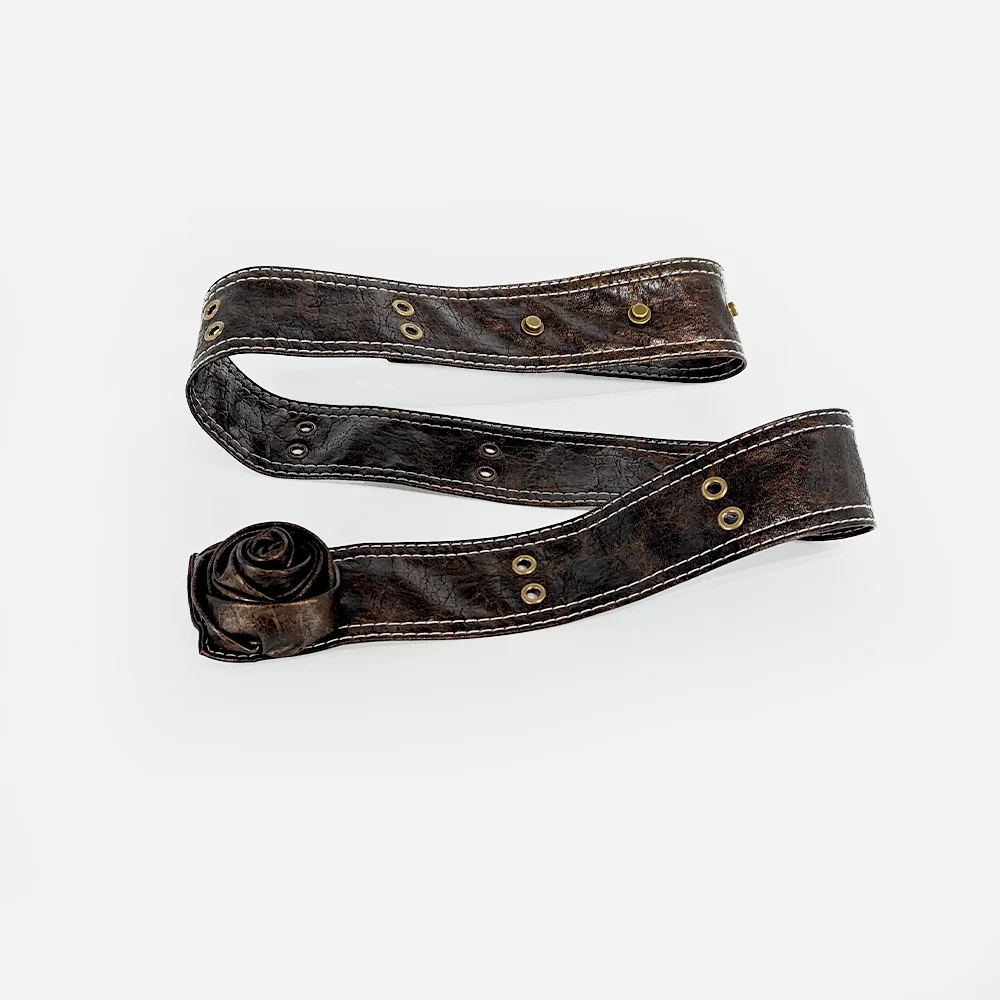Designer Belts for Women High Quality Luxury Female Dress Flower Waistband Solf Leather Adjustable Girls Dresses Belt Rivet