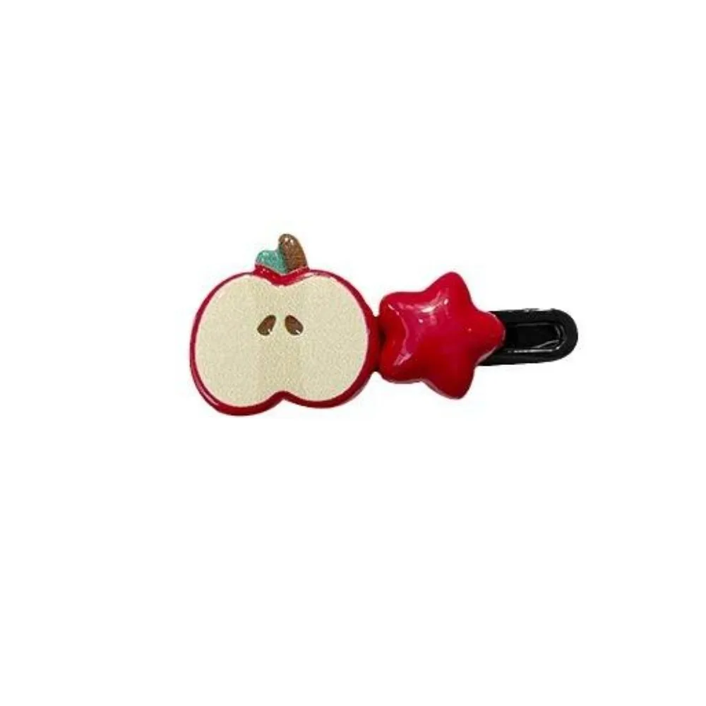 2Pcs Cute Fruits Hair Clip Star Duckbill Clip Sweet Girl Hair Pin Bangs Side Clip Woman Headwear Barrette Hair Accessories