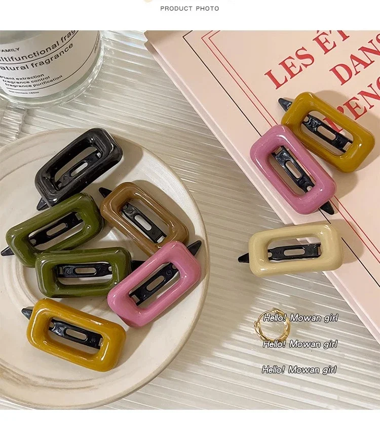2pcs Girls Sweet Cute Hairpins Hair Clips Square Hair Side Bangs Clip Barrettes Makeup Tools Women Headwear Hair Accessories