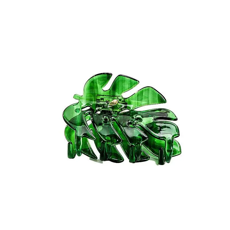 1/2pcs New Texture Leaf Style Fashionable, Fresh, Cute Shark Grab Wash Simple Clip