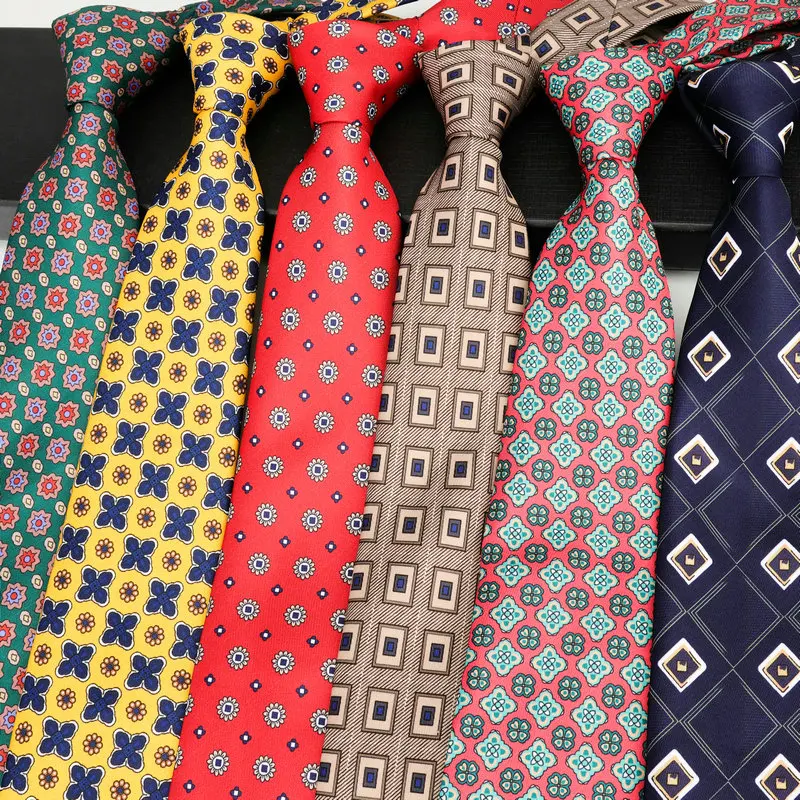 New 8CM Mens Plaid Ties For Man Retro Print Dot Necktie Paisley Floral Designer Tie For Groom Business Wedding Party Accessorrie
