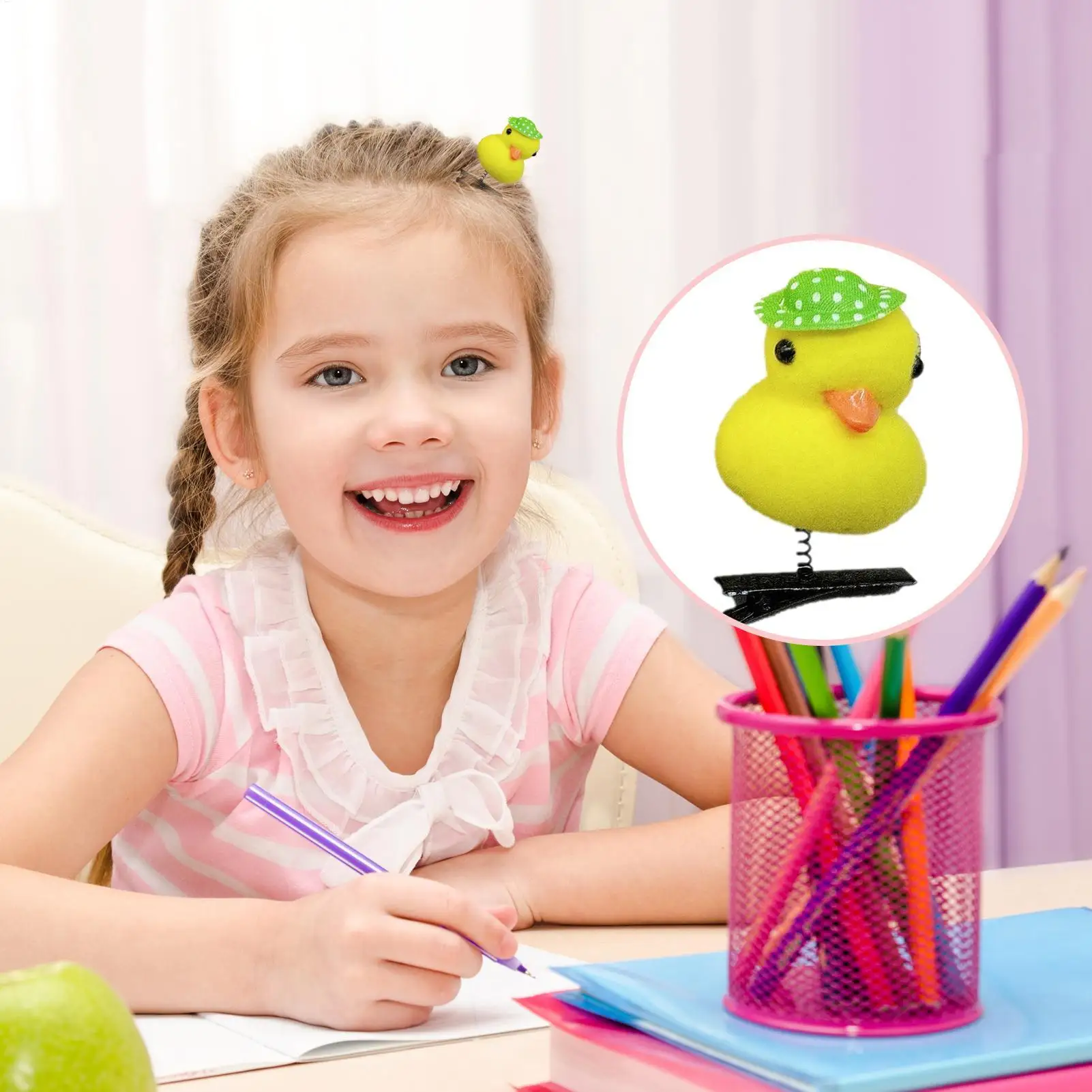 10Pcs/Lot Cartoon Funny And Cute Children 3D Little Yellow Duck Hairpin Fashion DIY Clip Accessories Party Gifts