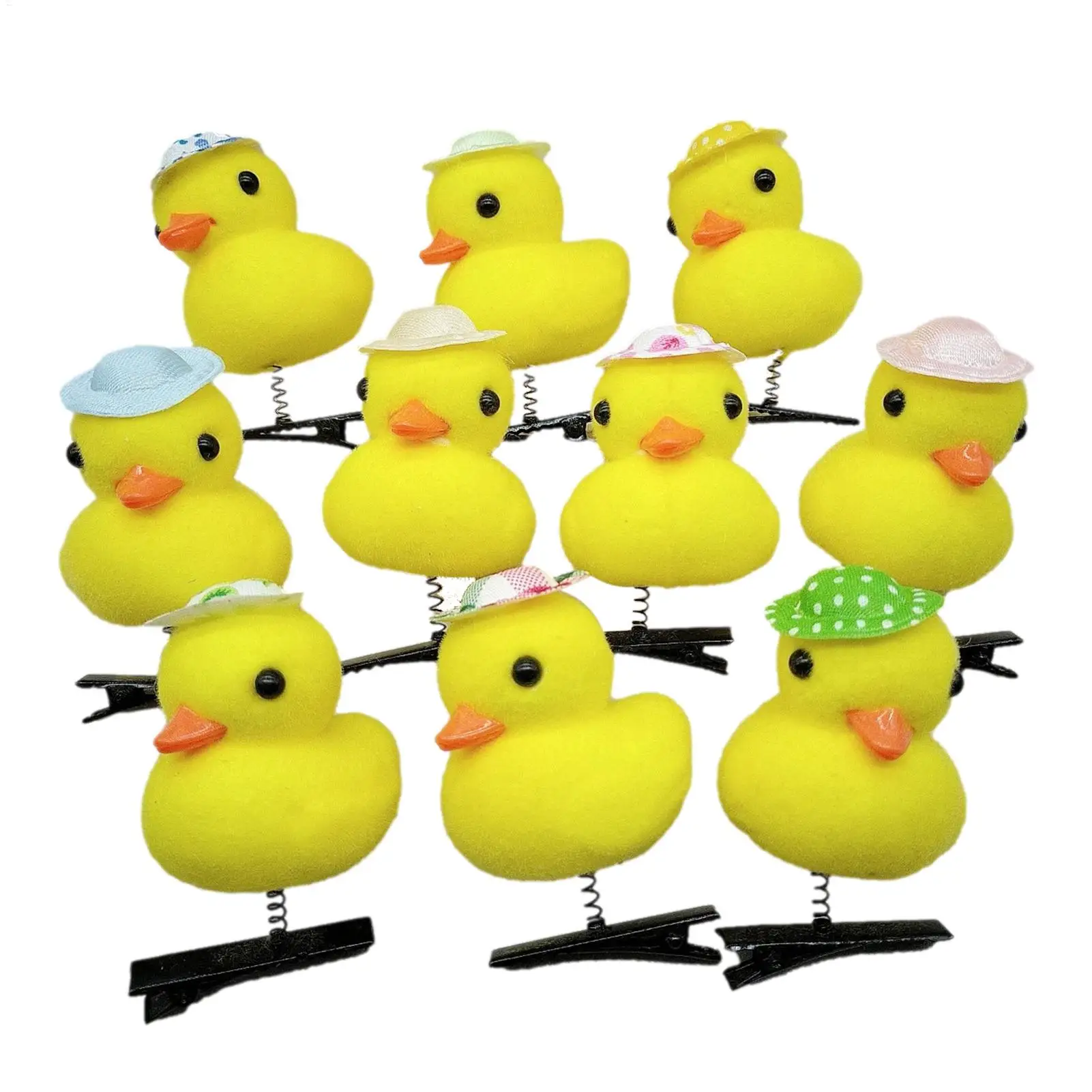 10Pcs/Lot Cartoon Funny And Cute Children 3D Little Yellow Duck Hairpin Fashion DIY Clip Accessories Party Gifts