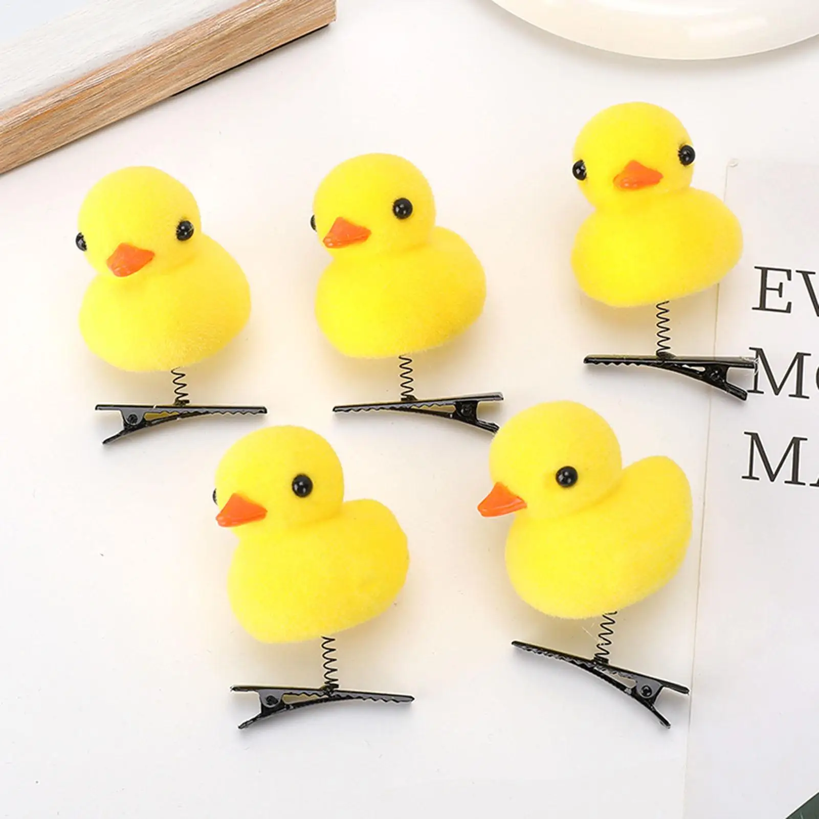 10Pcs/Lot Cartoon Funny And Cute Children 3D Little Yellow Duck Hairpin Fashion DIY Clip Accessories Party Gifts
