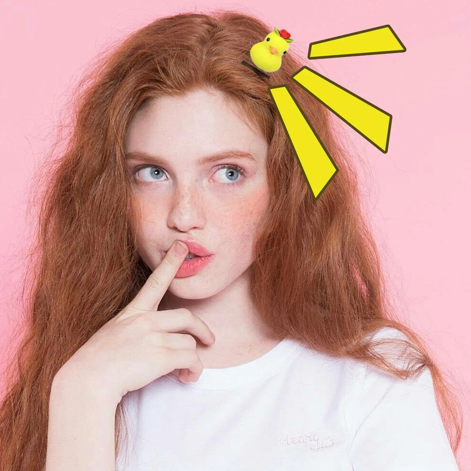 10Pcs/Lot Cartoon Funny And Cute Children 3D Little Yellow Duck Hairpin Fashion DIY Clip Accessories Party Gifts