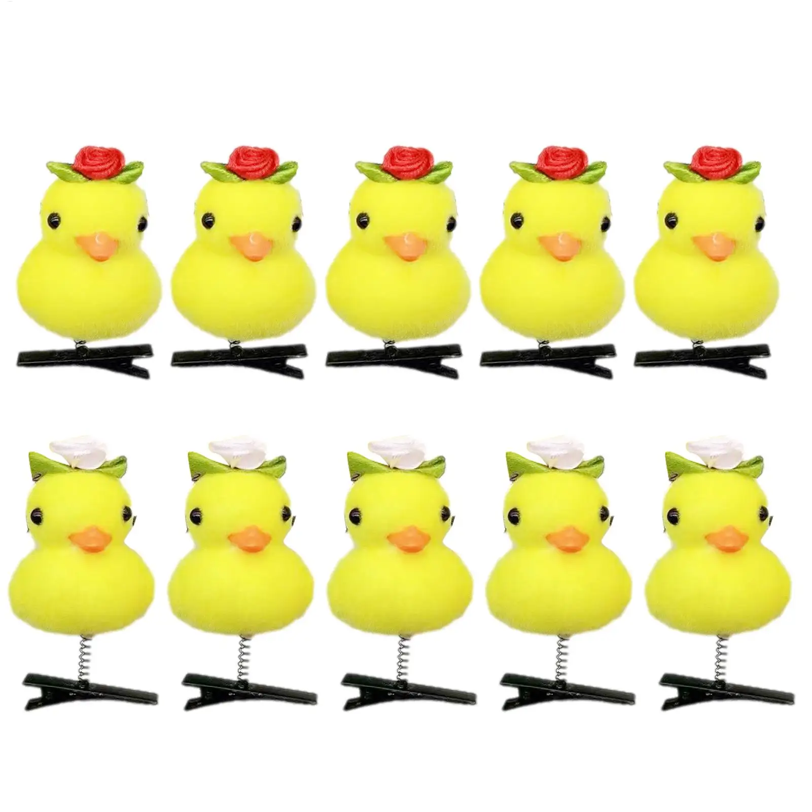 10Pcs/Lot Cartoon Funny And Cute Children 3D Little Yellow Duck Hairpin Fashion DIY Clip Accessories Party Gifts