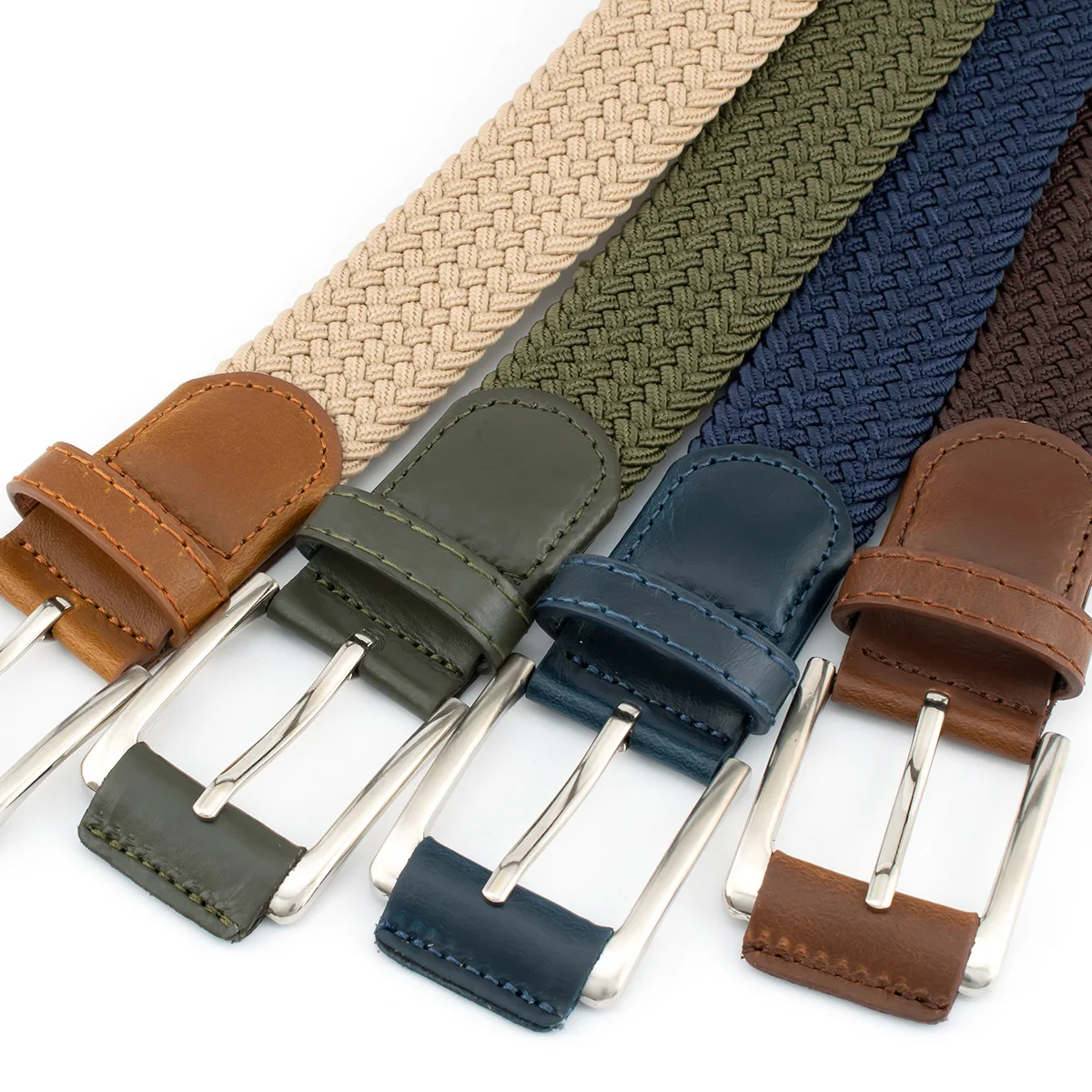 1pc Stretch Woven Braided Belt for Men Women Junior Casual Jeans Pants Golf Belt Canvas Belt