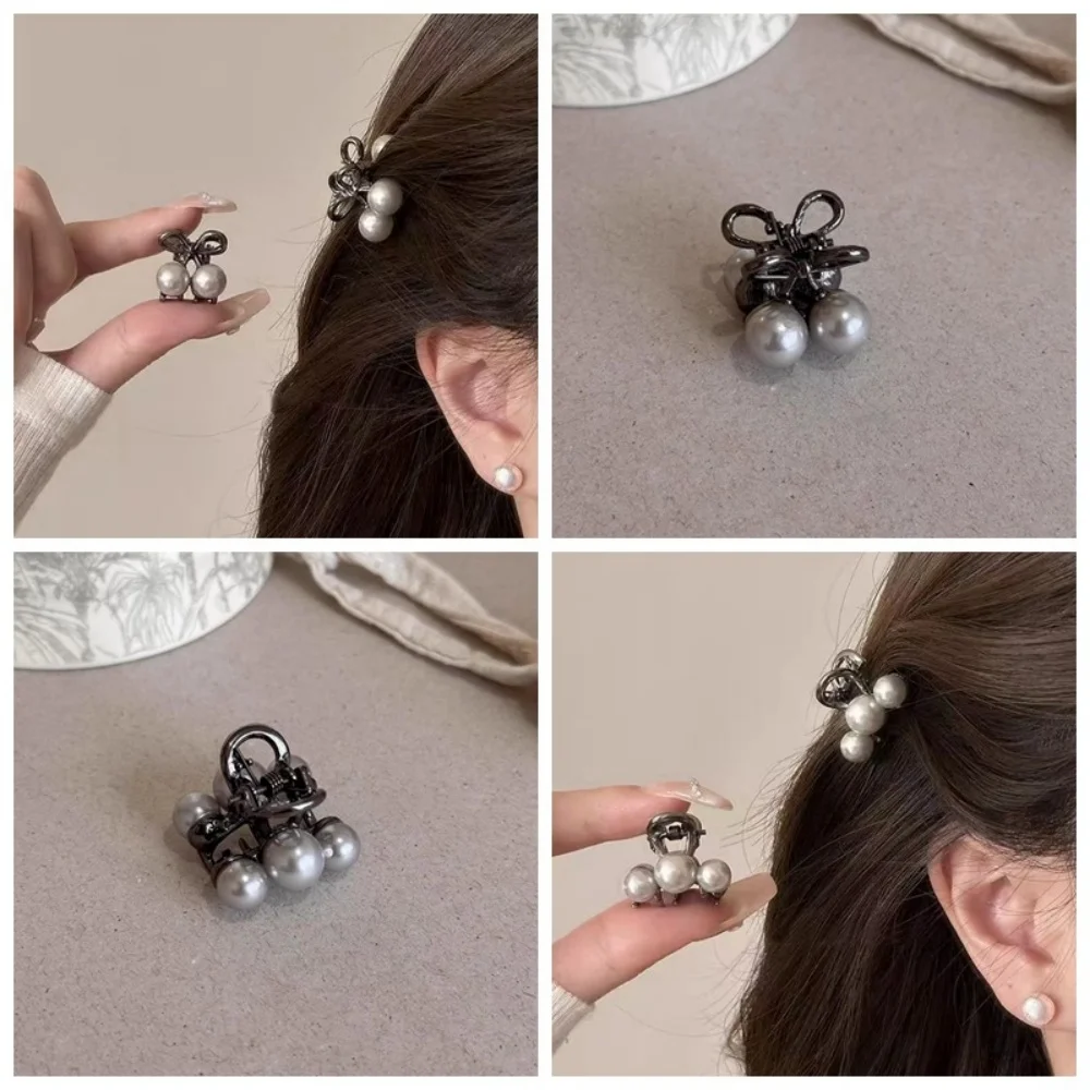 2pcs/set Mini Imitation Pearl Hair Claws For Women Girls Hair Clip Pins Fashionable Metal Grab Clips Gifts Hair Accessories