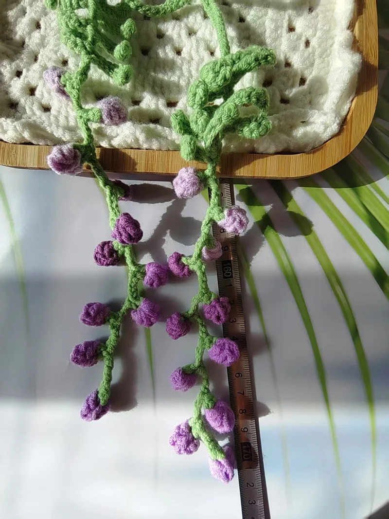 Handmade Original Design Ins Style with Fairy Skirt Mori Nymph Literary Hook Woven Wisteria Dream Romantic Belt Knitted Headband