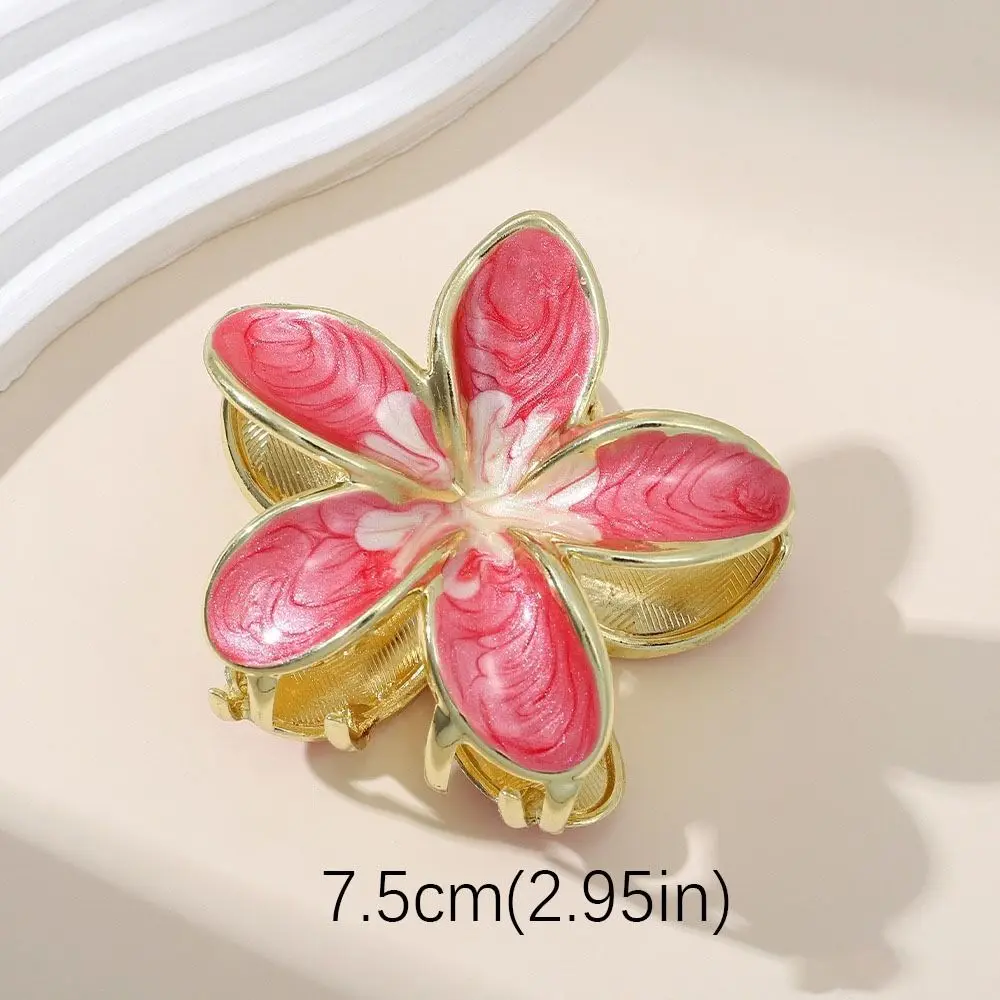 1/3Pcs Alloy Hawaiian Flower Clips Oil Dropping Hair Accessories Lily Flower Hair Claws Gradient Flower Hair Clip Beach Vocation